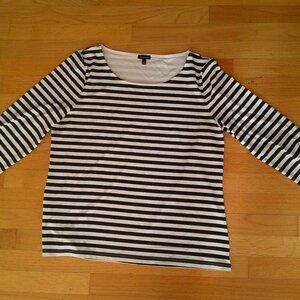 Talbots Black & White Stripe Top - size Large